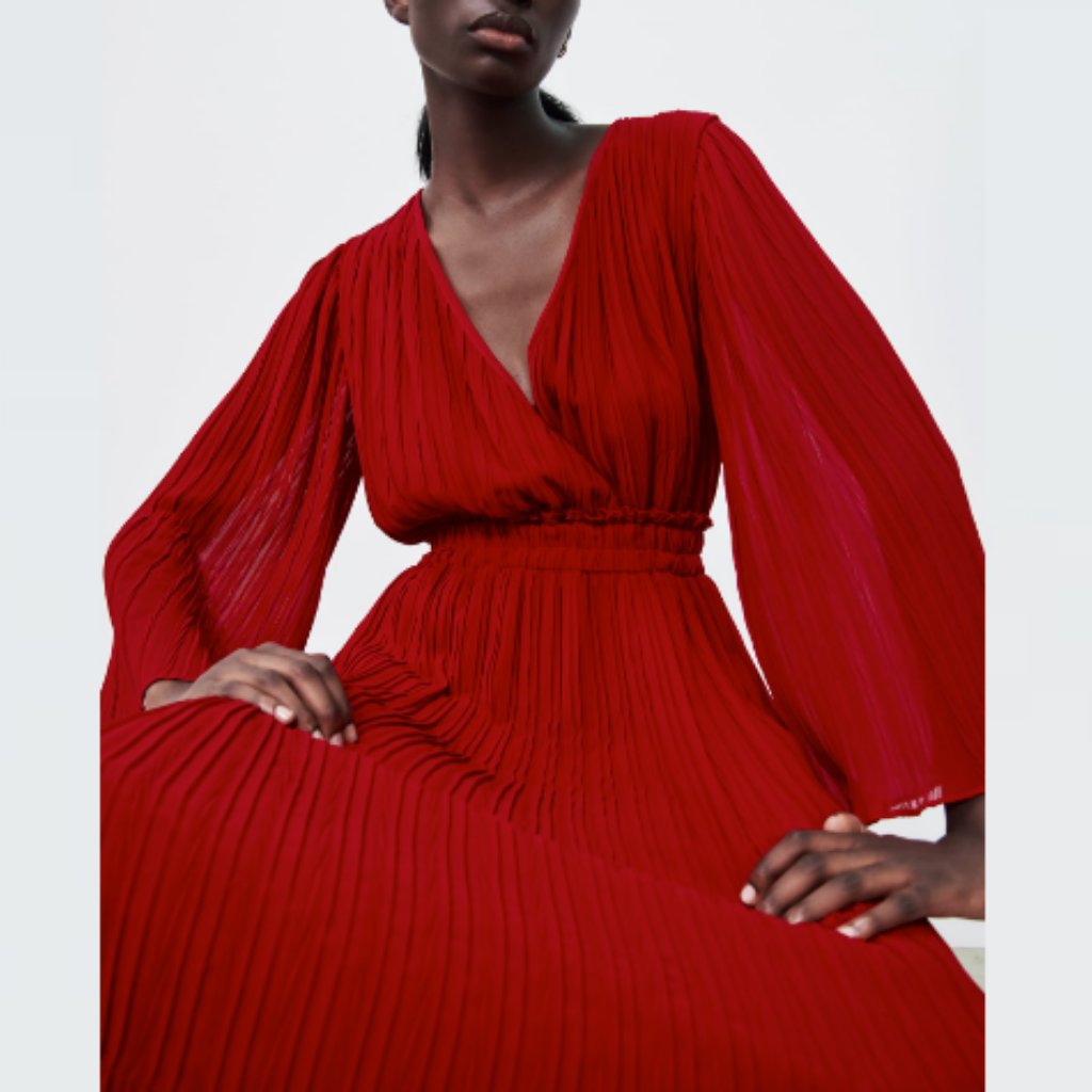 Zara | Dresses | Last One Bloggers Fave Zara Red Pleated